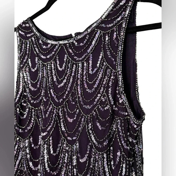 J Kara sleeveless beaded dress with matching scarf & sheer bolero cover up - Picture 9 of 12